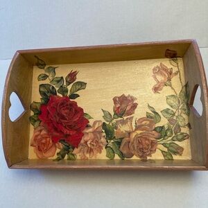 Floral Wooden Tray